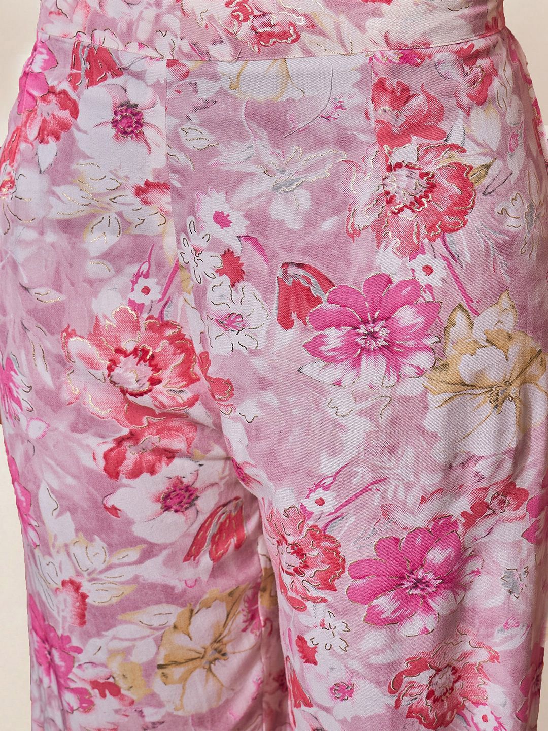 Rich Pink Rayon Mirror Work Straight Fit Kurta Set With Afghan Bottom