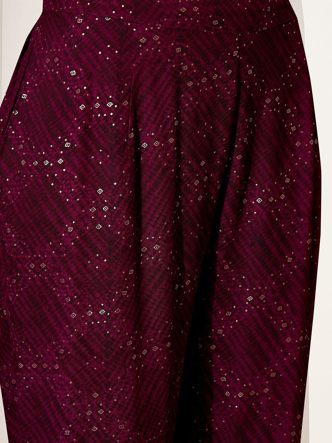 Rich Maroon Rayon Sequinned Straight Fit Kurta Set With Straight Bottom