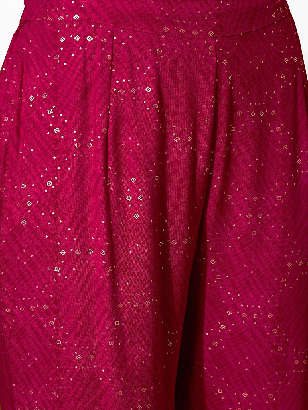 Rich Pink Rayon Sequinned Straight Fit Kurta Set With Straight Bottom